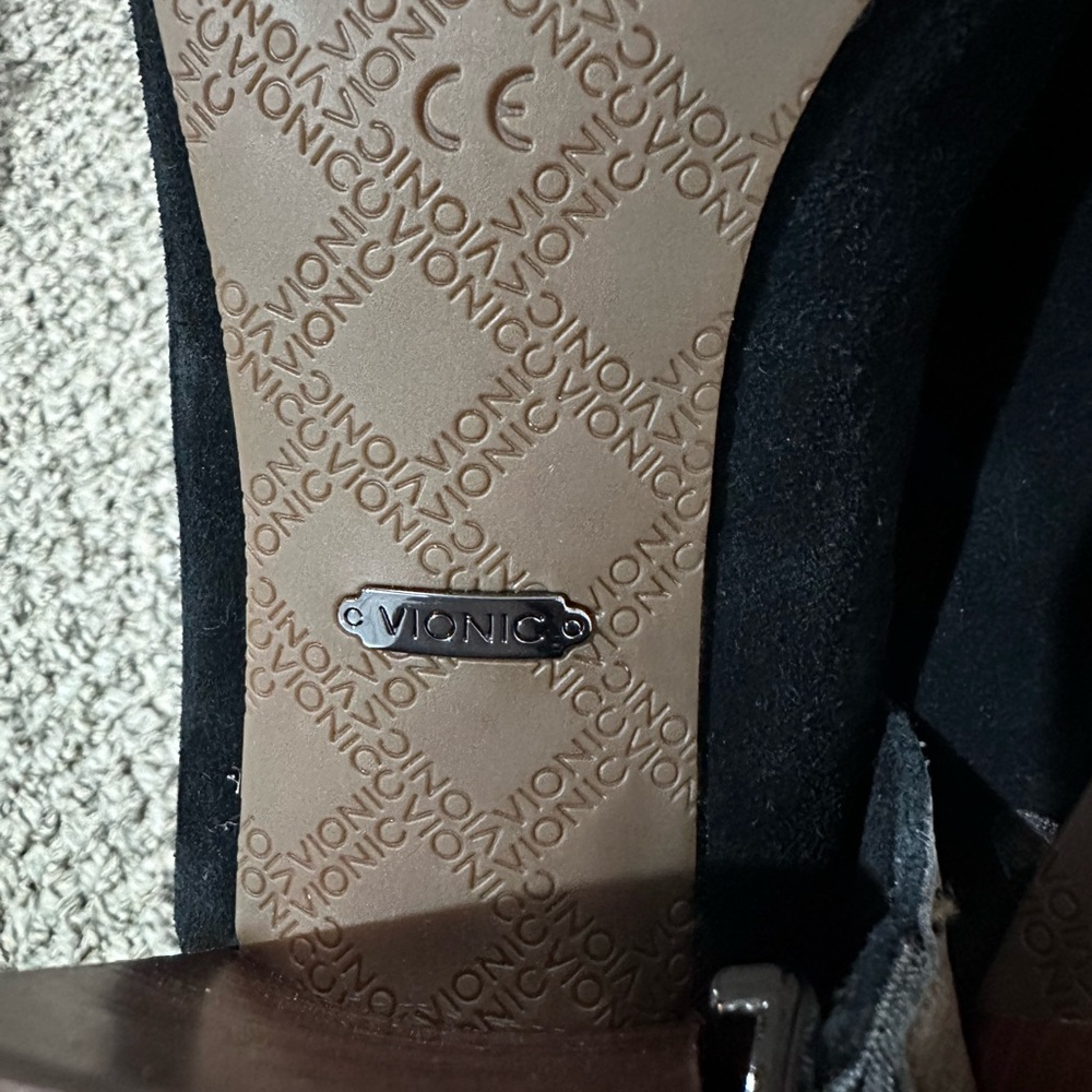 Vionic Black Peep Toe Booties - image 4